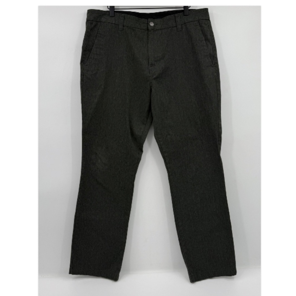Volcom Pants Men 36 Heather Gray Vmonty Twill Modern Fit Straight Leg Flat Front